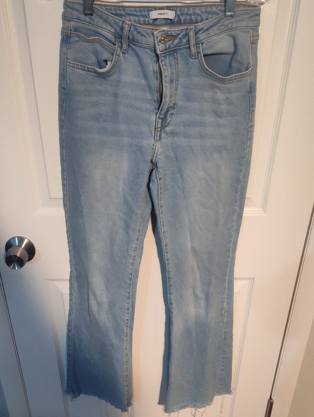 Forever 21 Light Wash High-Rise Flare Jeans